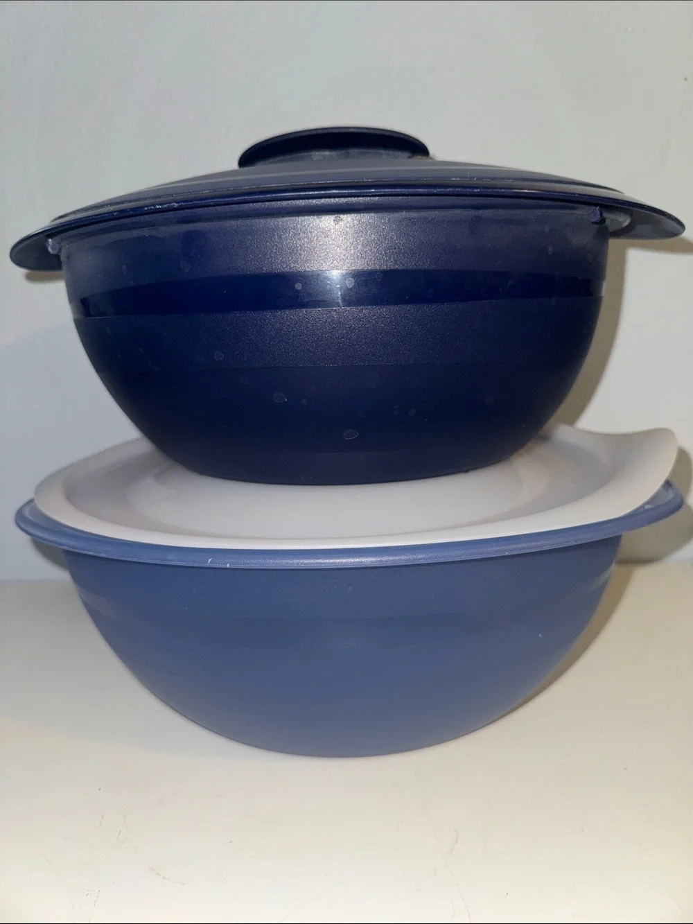 Vintage Tupperware Insulated Oval Server Bowls 4946A Microwaveable Hot/Cold